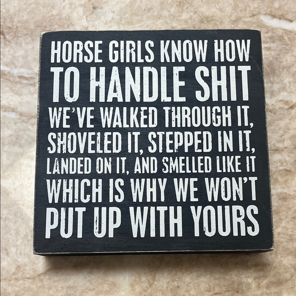 Primitives by Kathy Black and White Horse Girls Wall Art